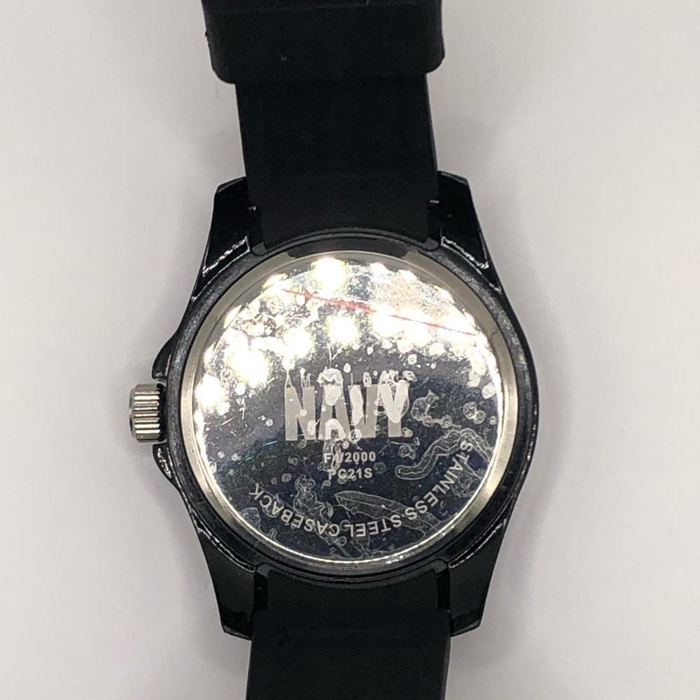 America’s Navy Men's Watch Black Band Navy Blue Face New Battery Clean - Picture 5 of 9
